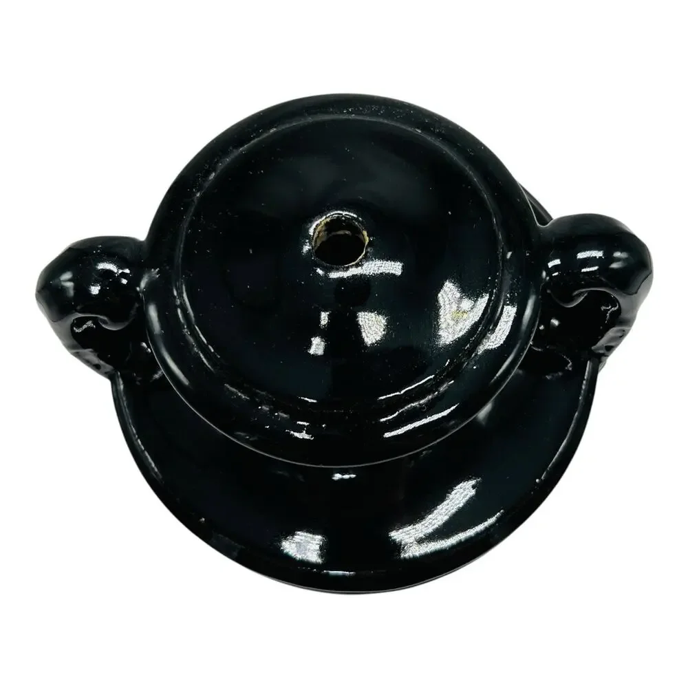 30s Black Glaze Art Pottery Stoneware Urn Lamp Base Early Decorative Vessel Deco